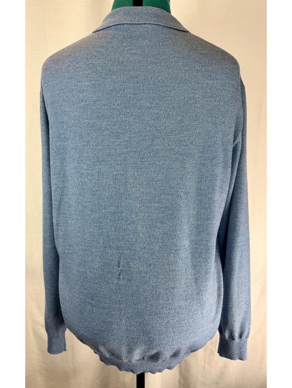 JoS. A. Bank Men’s 100% Merino Wool Long Sleeve Polo Sweater – Blue – Size L - Picture 3 of 7